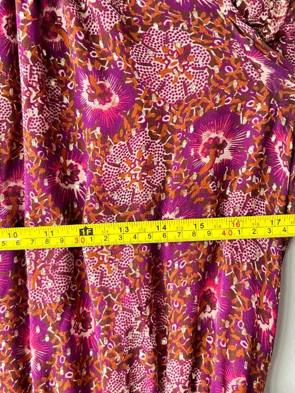 Ulla Johnson Alessandra Silk Lurex Floral Tiered Midi Dress Long Sleeves Size 6 - Picture 8 of 9